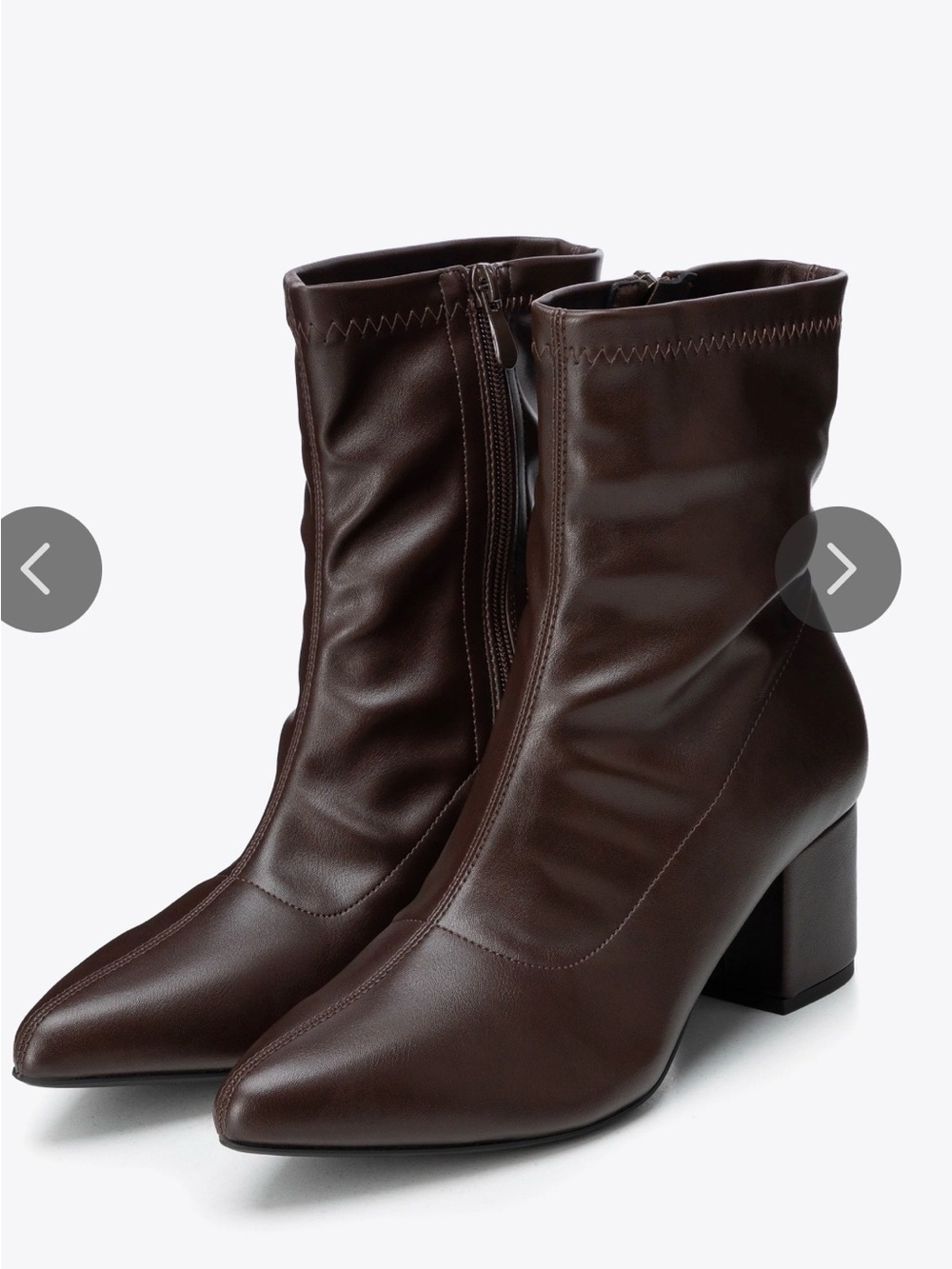 Women's Brown Block Heel Ankle Boots size 8.5